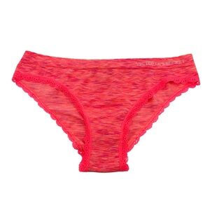 NWT Victoria’s Secret Coral Marled Lace Trim Cheekini Panty Size Large READ